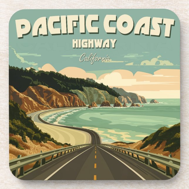 Pacific Coast Highway Vista Beverage Coaster (Front)