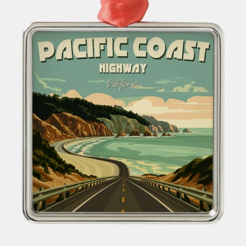 Pacific Coast Highway Vista Metal Ornament