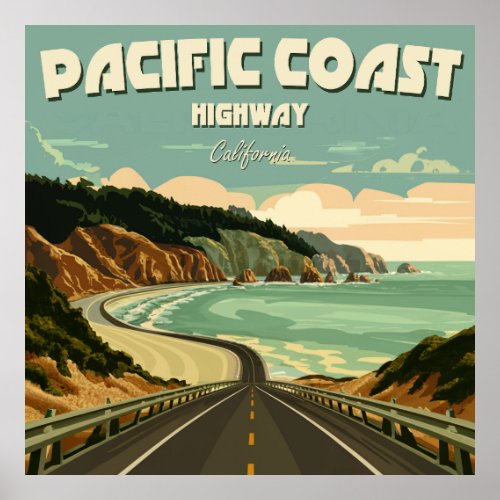 Pacific Coast Highway Vista Poster