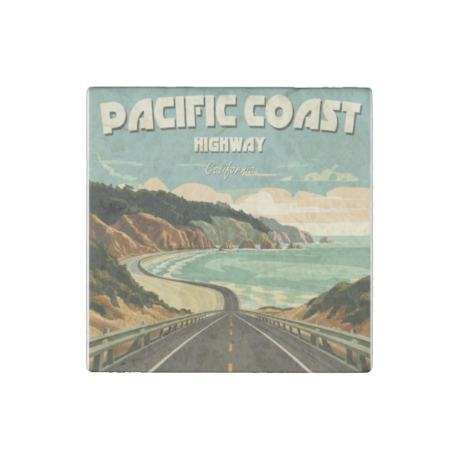 Pacific Coast Highway Vista Stone Magnet (Front)