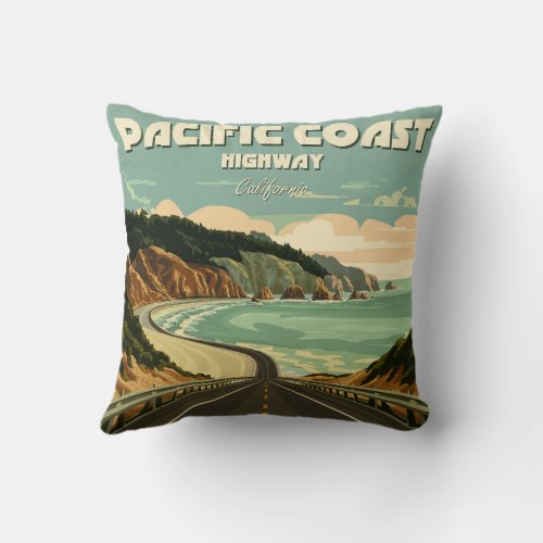 Pacific Coast Highway Vista Throw Pillow