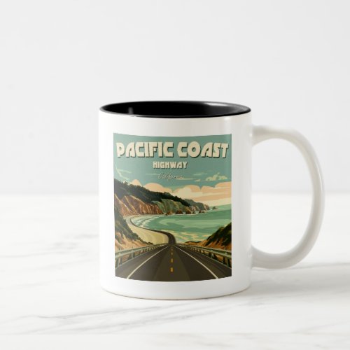 Pacific Coast Highway Vista Two_Tone Coffee Mug
