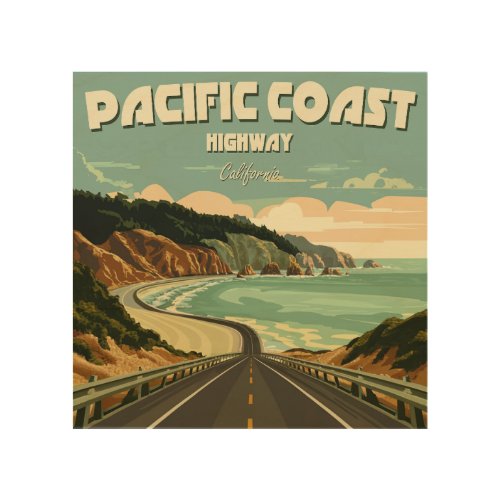 Pacific Coast Highway Vista Wood Wall Art