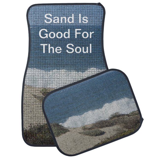 Pacific Coast Landscape Photo Beach Waves Mosaic Car Floor Mat (Set)