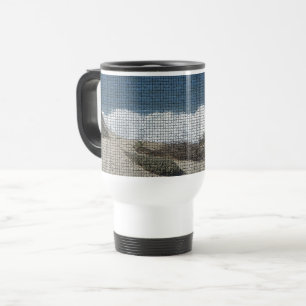 Pacific Coast Landscape Photo Beach Waves Mosaic Travel Mug