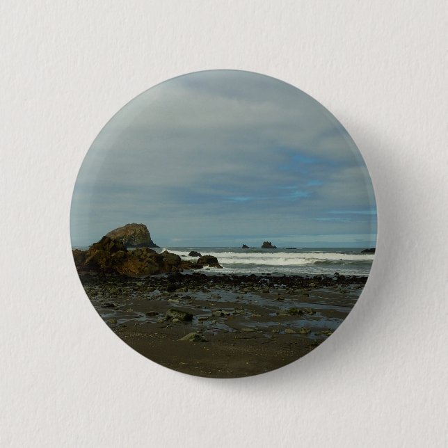 Pacific Coastline at Redwood National Park Button (Front)