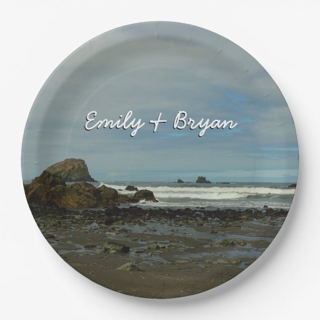 Pacific Coastline at Redwood National Park Paper Plates (Front)