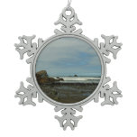 Pacific Coastline at Redwood National Park Snowflake Pewter Christmas Ornament