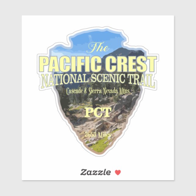 Pacific Crest Trail (arrowhead) Sticker (Sheet)