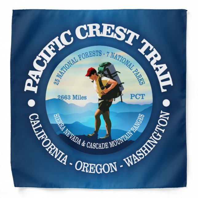 Pacific Crest Trail (Hiker C) Bandana (Front)