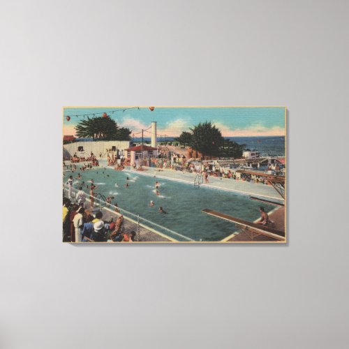 Pacific Grove CA _ Municipal Swimming Pool View Canvas Print