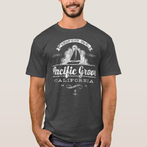 Pacific Grove CA Sailboat  Vintage Nautical T_Shirt