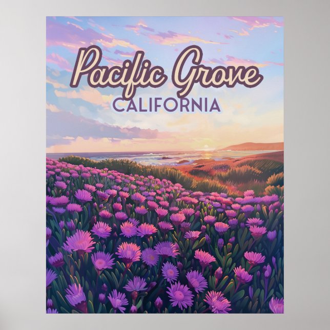 Pacific Grove California Monterey Magic Purple Poster (Front)