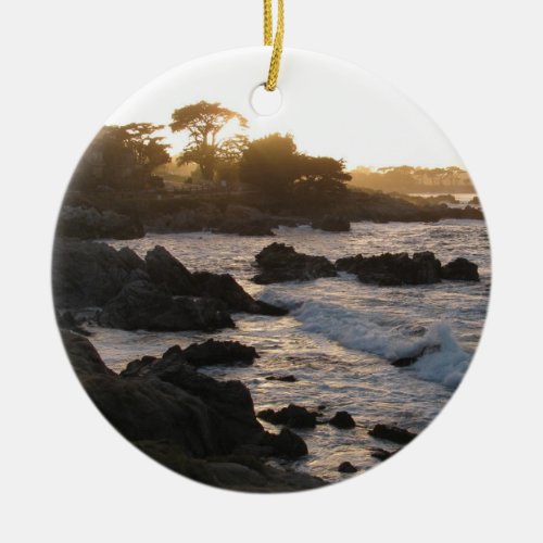 Pacific Grove Sunset Ceramic Ornament