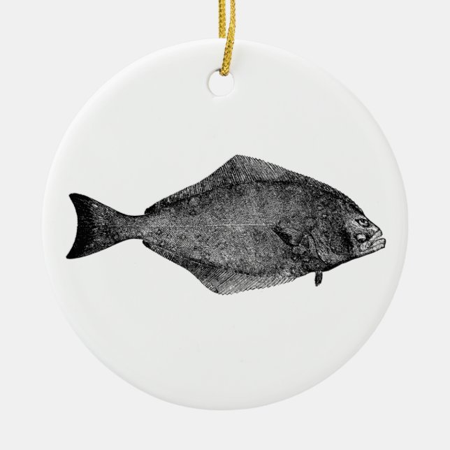 Pacific Halibut Logo Ceramic Ornament (Front)