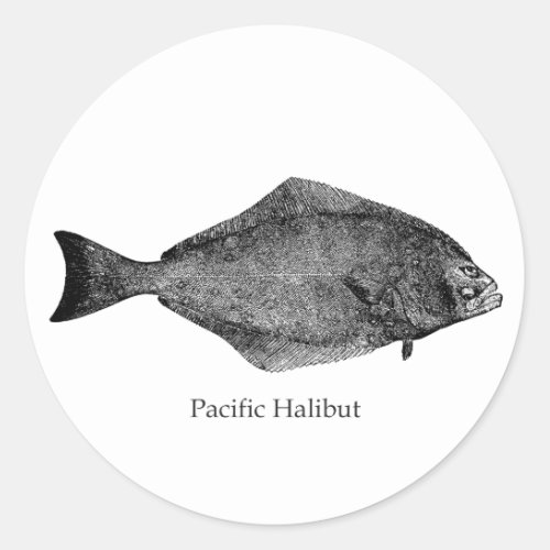 Pacific Halibut Logo Classic Round Sticker