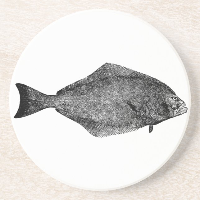 Pacific Halibut Logo Drink Coaster (Front)