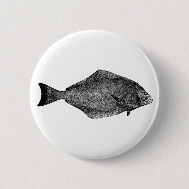Pacific Halibut Logo Pinback Button (Front)