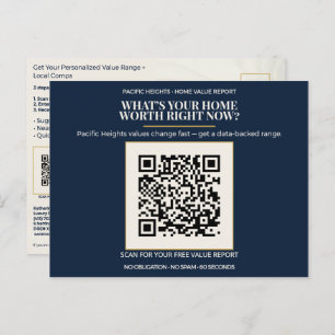 Pacific Heights Luxury Home Value QR Code Realtor  Postcard