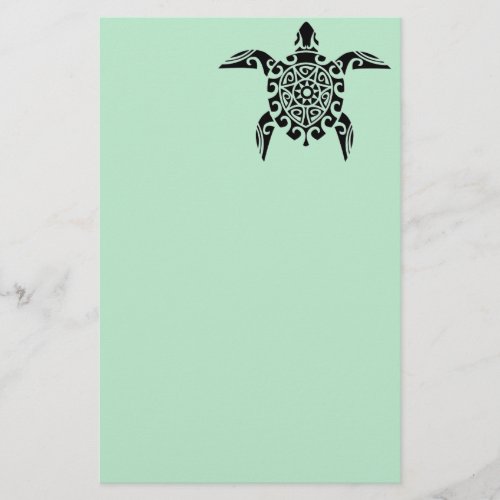 Pacific Island design tattoo Turtle Writing Paper