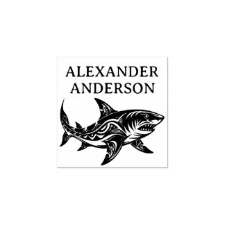 Pacific Island Shark Personalize Rubber Stamp