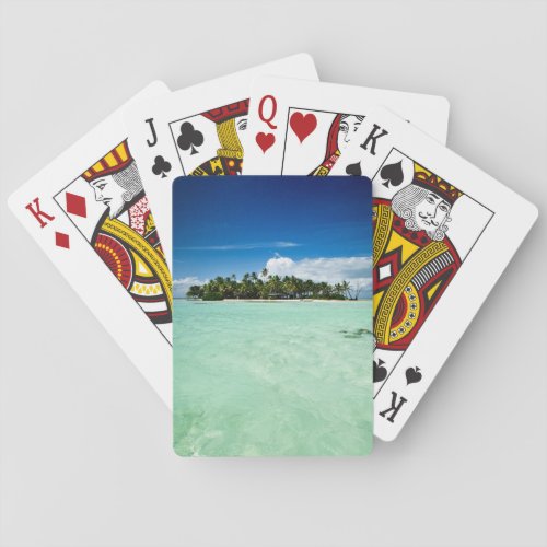 Pacific island with palm trees poker deck