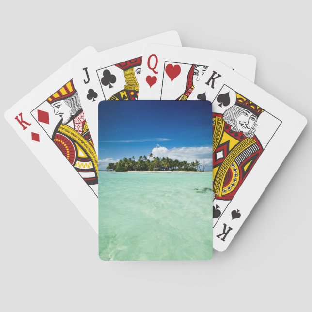 Pacific island with palm trees poker deck (Back)