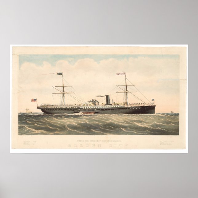 Pacific Mail Steam Ship Co's Golden City (0640A) Poster (Front)