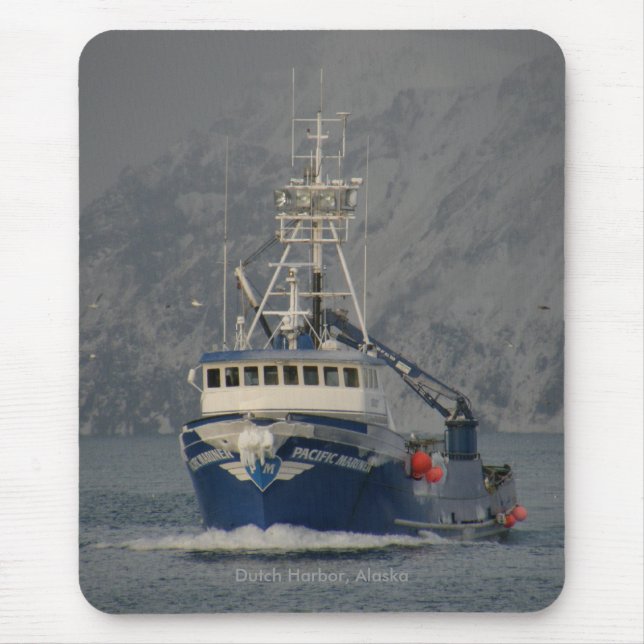 Pacific Mariner, Crab Boat in Dutch Harbor, Alaska Mouse Pad (Front)