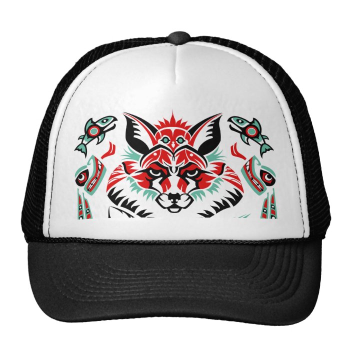 Pacific North Coastal Native American Indian Fox Trucker Hat