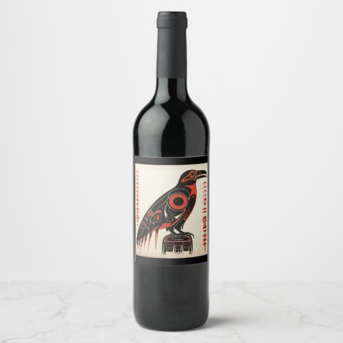 Pacific Northwest art style   Wine Label