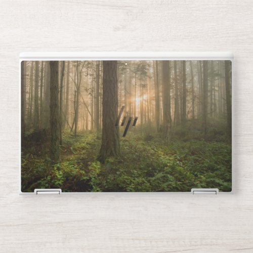 Pacific Northwest Forest  Foggy Morning HP Laptop Skin