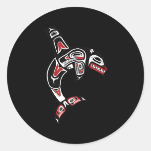 Pacific Northwest Haida Orca Er Whale Classic Round Sticker