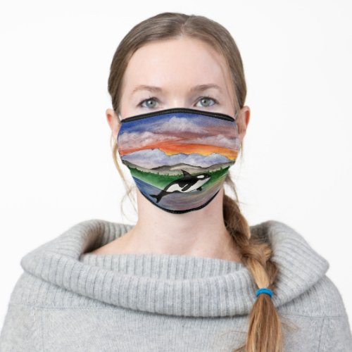 Pacific Northwest Killer Whale Adult Cloth Face Mask
