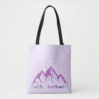 Pacific Northwest Mountain Range and Stars Tote Bag