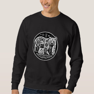 Pacific Northwest Native American Indian Style Gri Sweatshirt