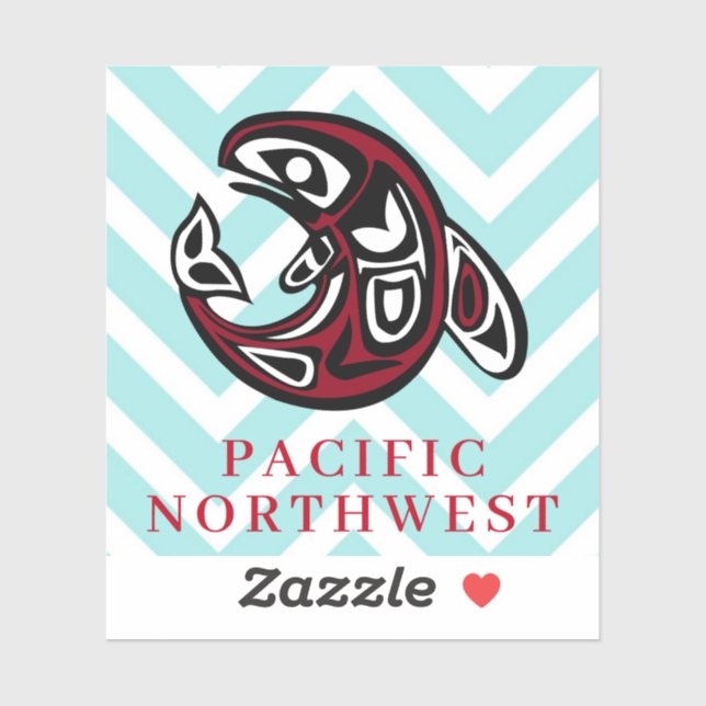 Pacific Northwest Native American Killer Whale Art Sticker (Sheet)