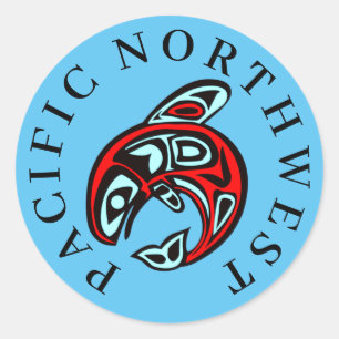 Pacific Northwest Native Orca Art Killer Whale Classic Round Sticker