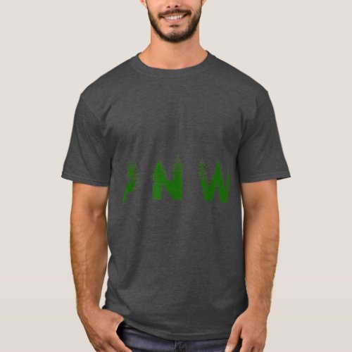 Pacific Northwest Pine Trees in Green PNW T_Shirt