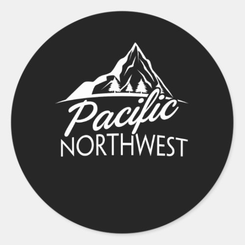 Pacific Northwest PNW Outdoors Trees Mountain Classic Round Sticker