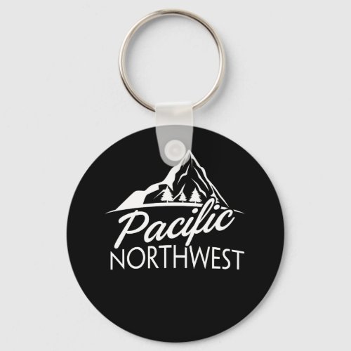 Pacific Northwest PNW Outdoors Trees Mountain Keychain