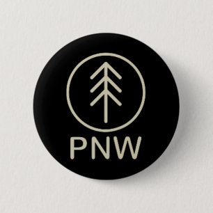 Pacific Northwest Pnw Tree Icon Hiking T Shirt Poc Button