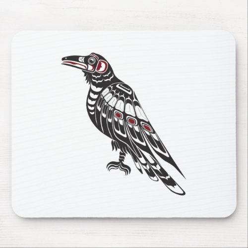 Pacific Northwest Raven native american coastal Mouse Pad