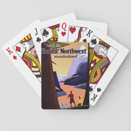 Pacific Northwest Rocky Mountains Vintage Travel Playing Cards