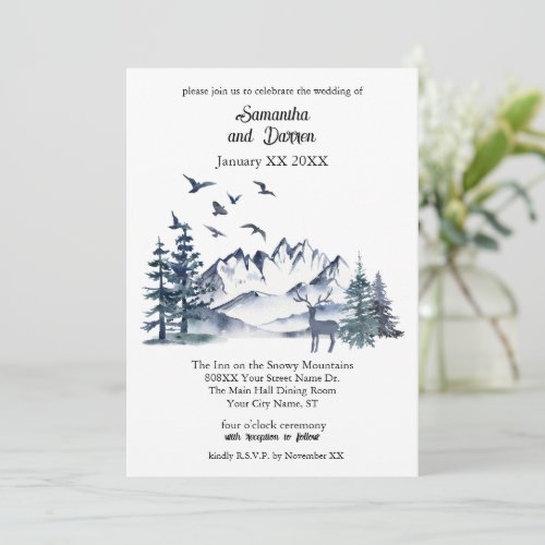 Pacific Northwest Rocky Mountains Wedding Invitation