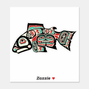 Pacific Northwest Salmon Nahm Sticker by ZazzleHolidays at Zazzle
