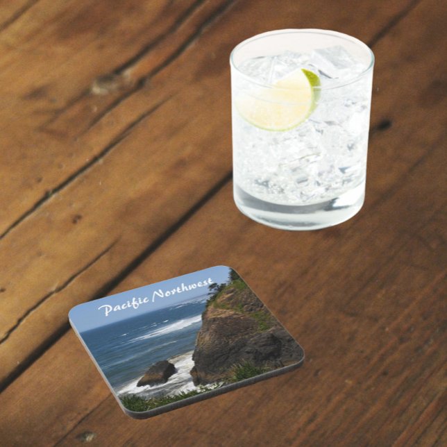 Pacific Northwest Scenic Coastline Beverage Coaster (In Situ)