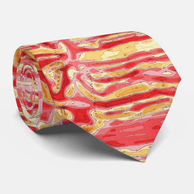 Pacific Northwest Seafloor Magnetic Anomaly Map Neck Tie (Rolled)