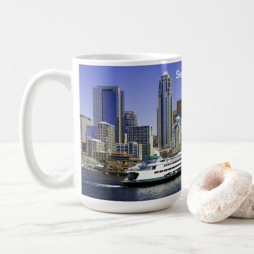 Pacific Northwest Seattle Ferry  Buildings Coffee Mug