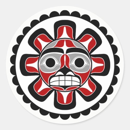 Pacific Northwest Sun Symbol Classic Round Sticker